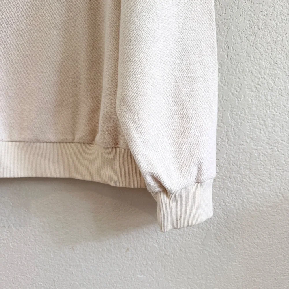 Stadium Goods Mens Cream Cotton Embroidered Logo Crewneck Sweatshirt Medium - Picture 7 of 13